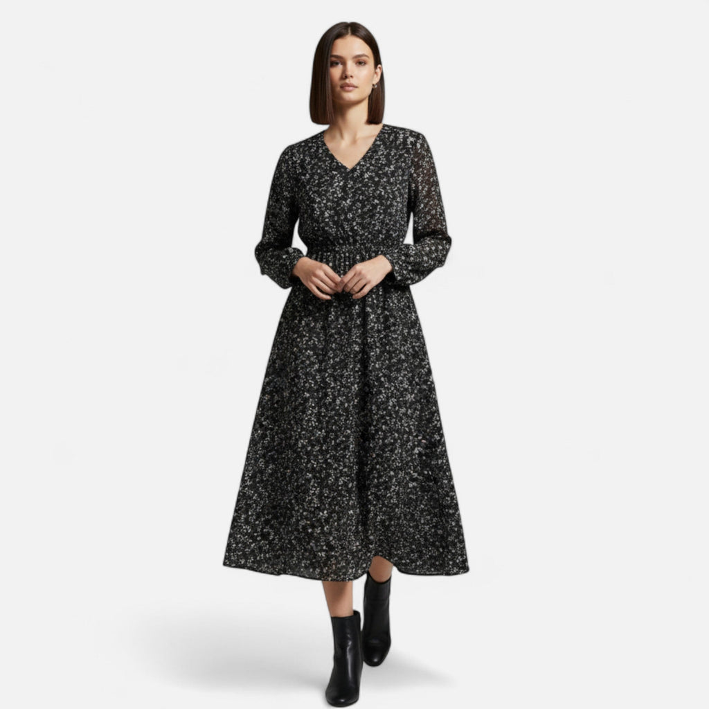 Aveline the Label | Women’s Autumn Chiffon Elegance Dress