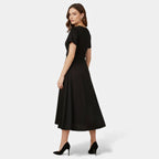 Aveline the Label | Women’s V-Neck Evening Dress with short sleeves