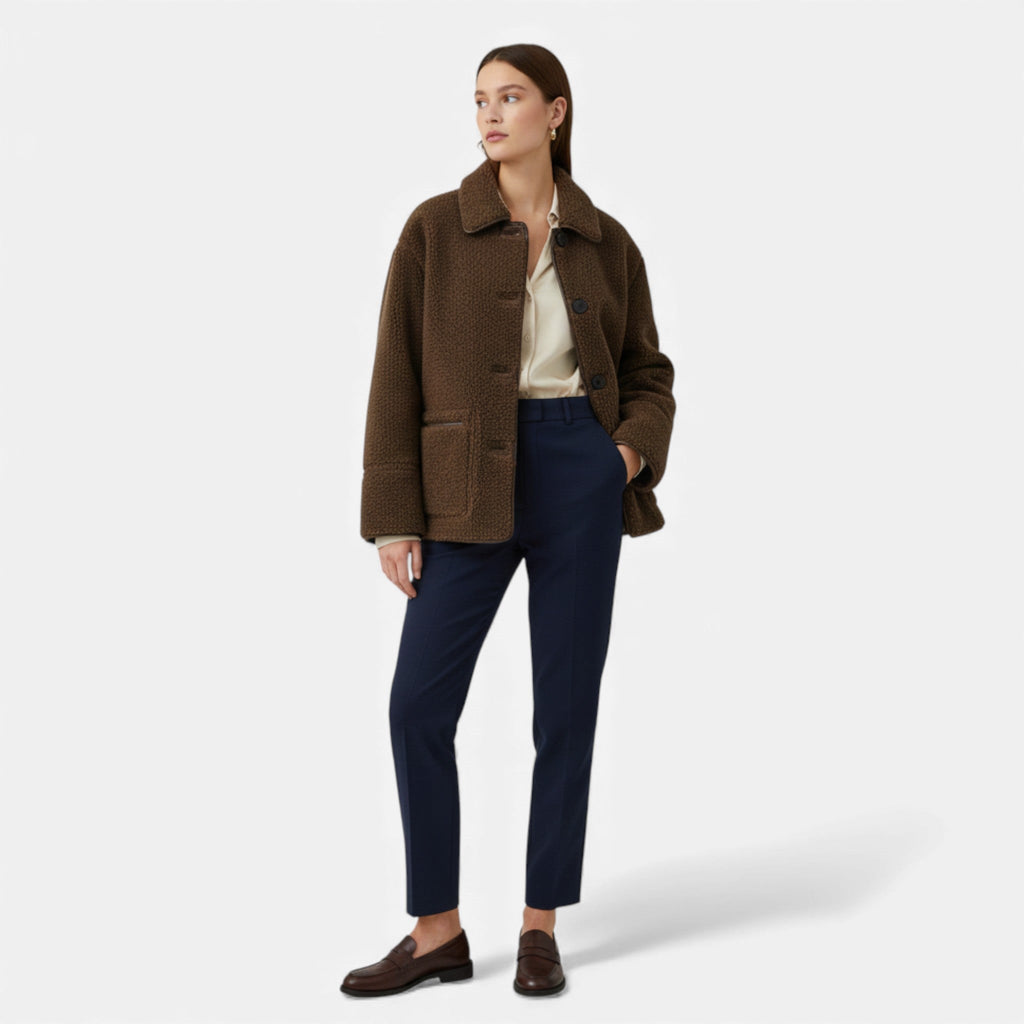 Aveline the Label | Women’s Reversible Brown Teddy Jacket