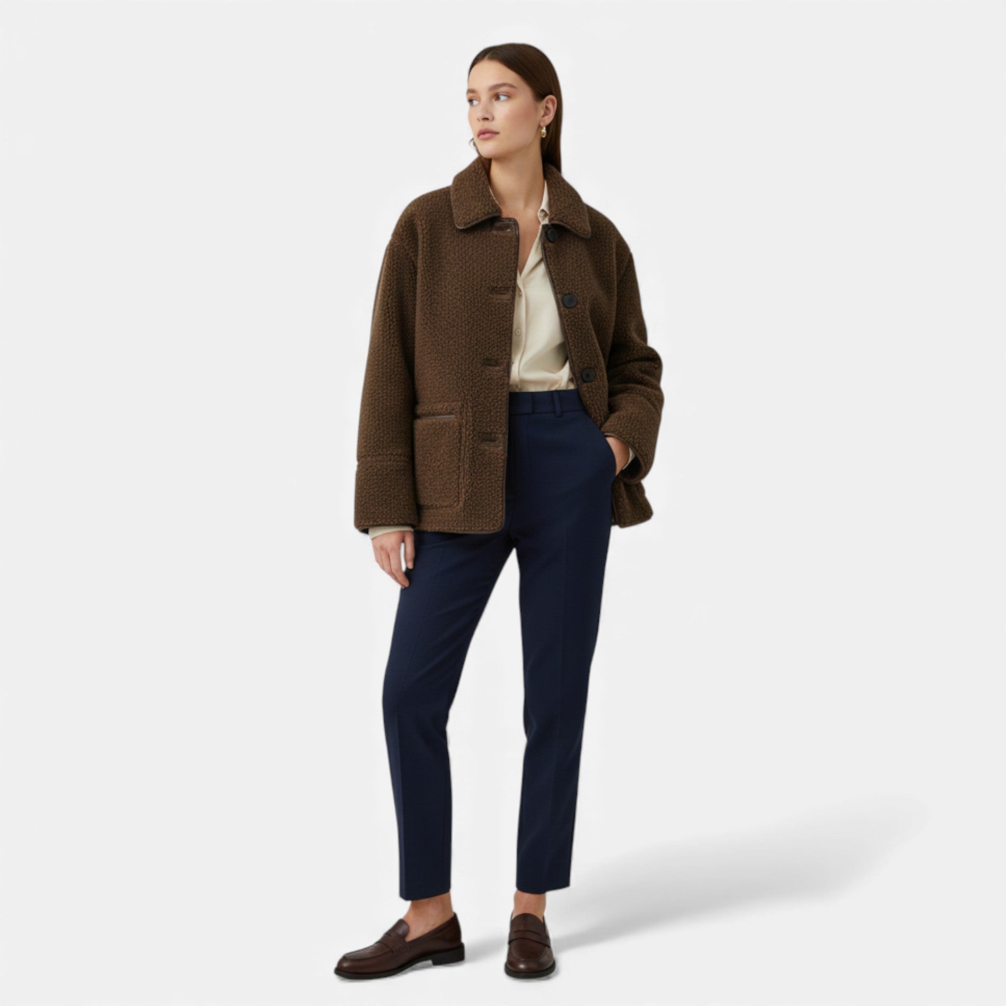 Aveline the Label | Women’s Reversible Brown Teddy Jacket