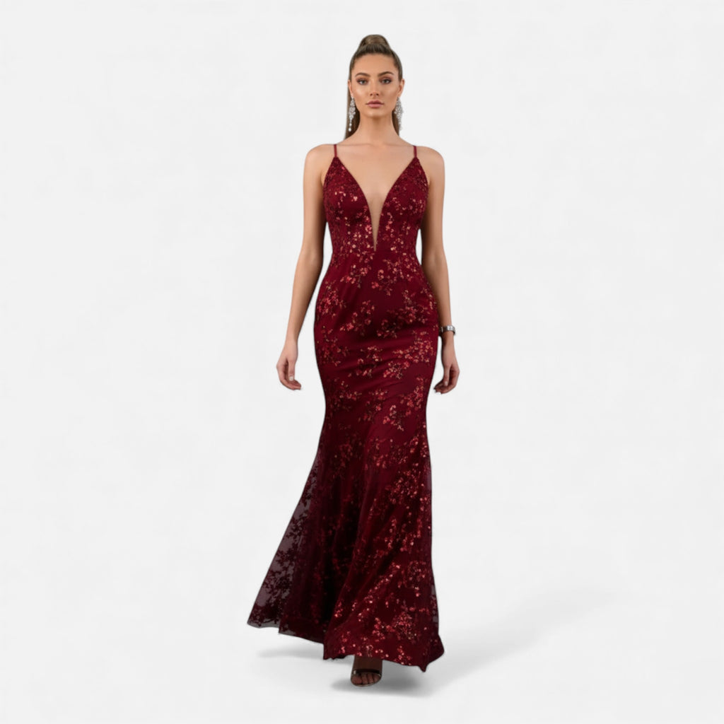 Aveline the Label | Women’s Elegant Sequin Maxi Dress
