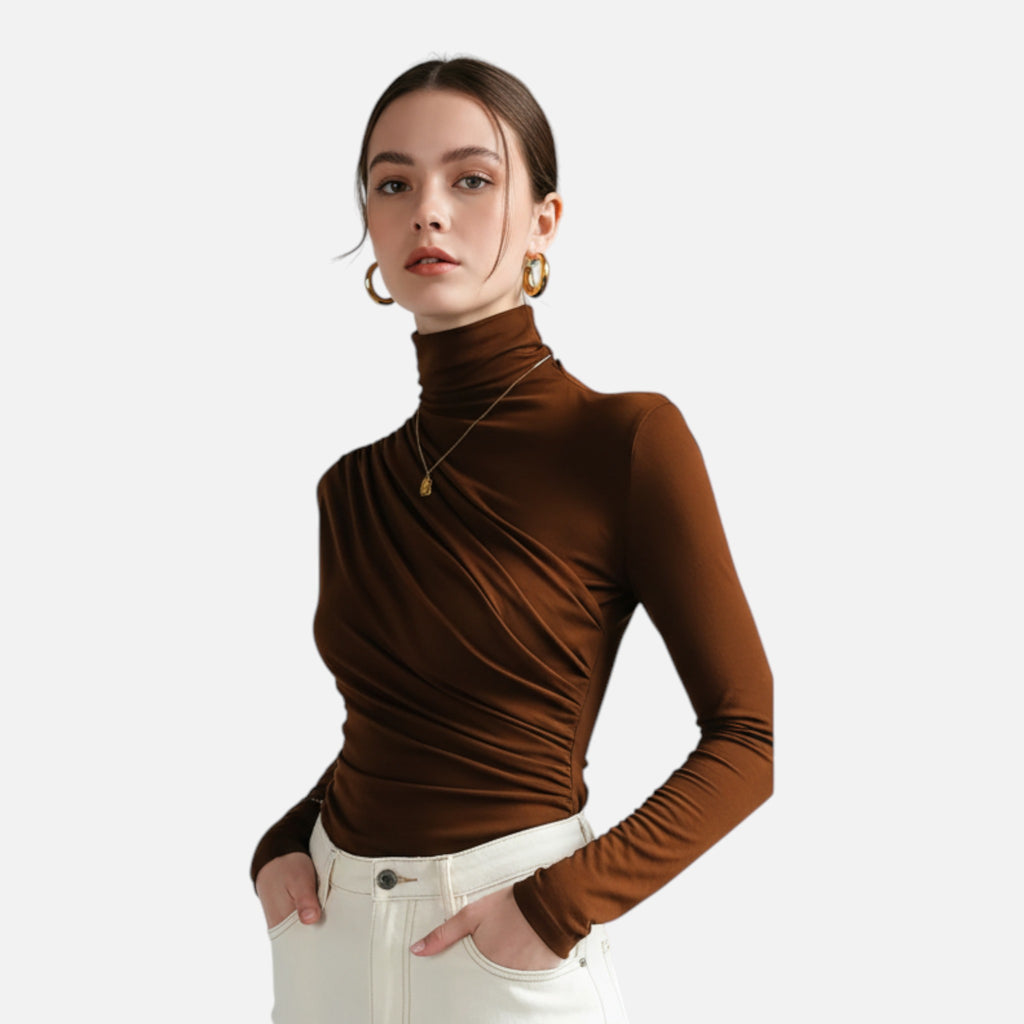 Aveline the Label | Women’s High-Neck Silk Top