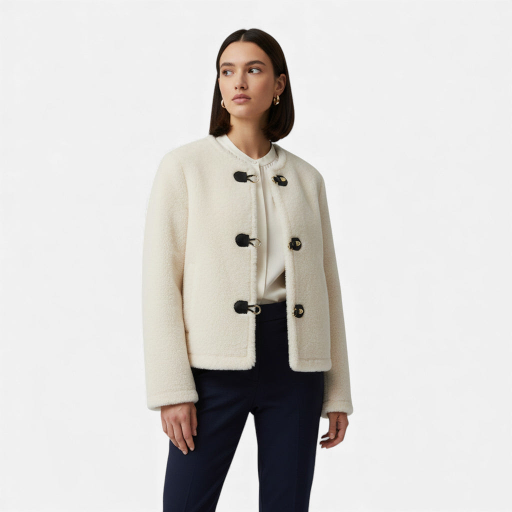 Aveline the Label | Women’s Faux Fur Jacket with Toggle Buttons