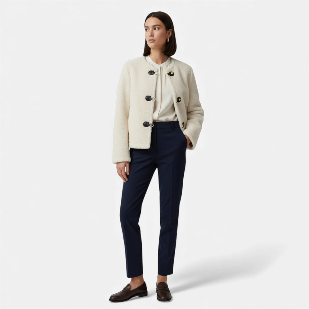 Aveline the Label | Women’s Faux Fur Jacket with Toggle Buttons