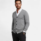 Aveline the Label | Men’s Cardigan – Modern Cotton-Blend Vest Fit
