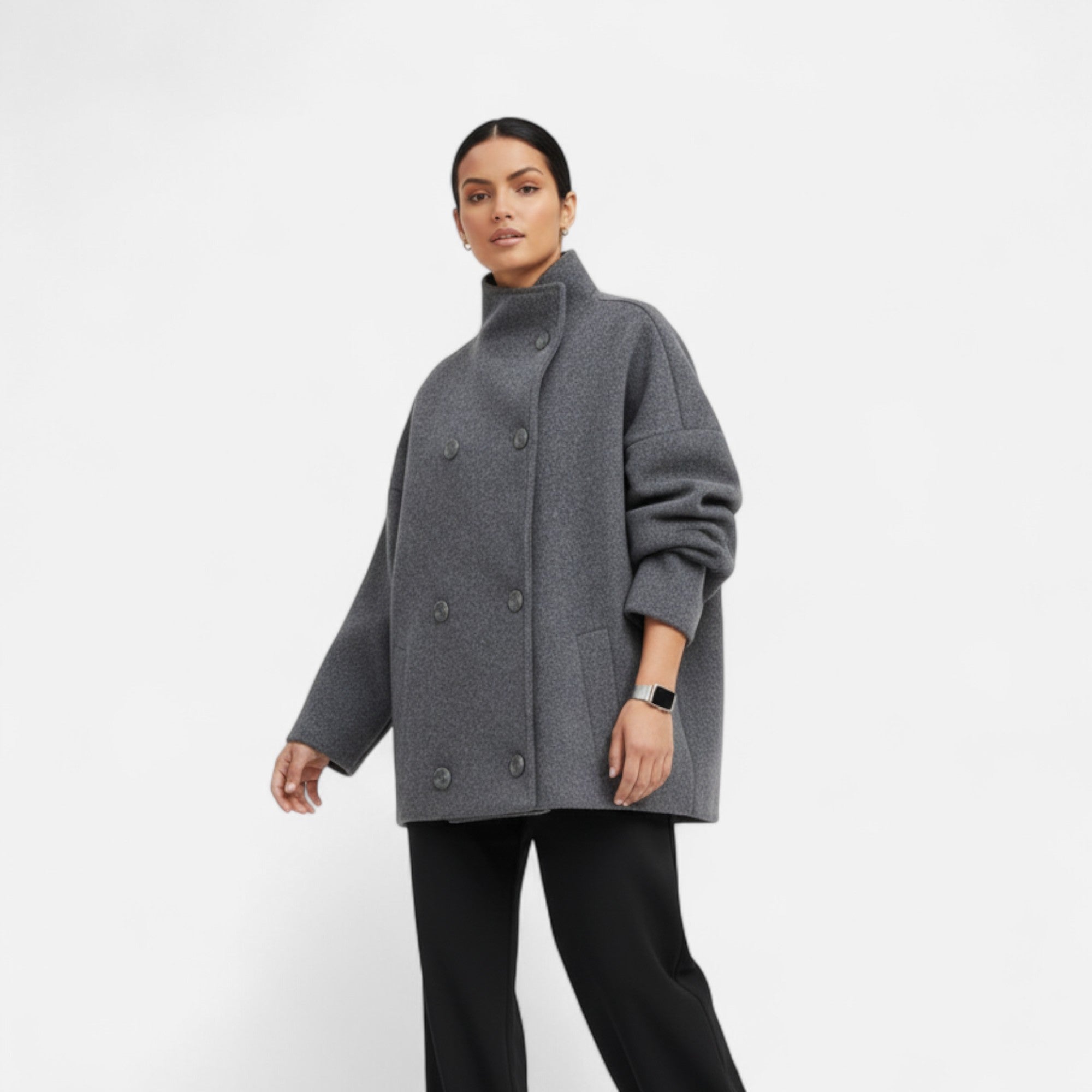 Aveline the Label | Women's Short Coat with Chic High Collar