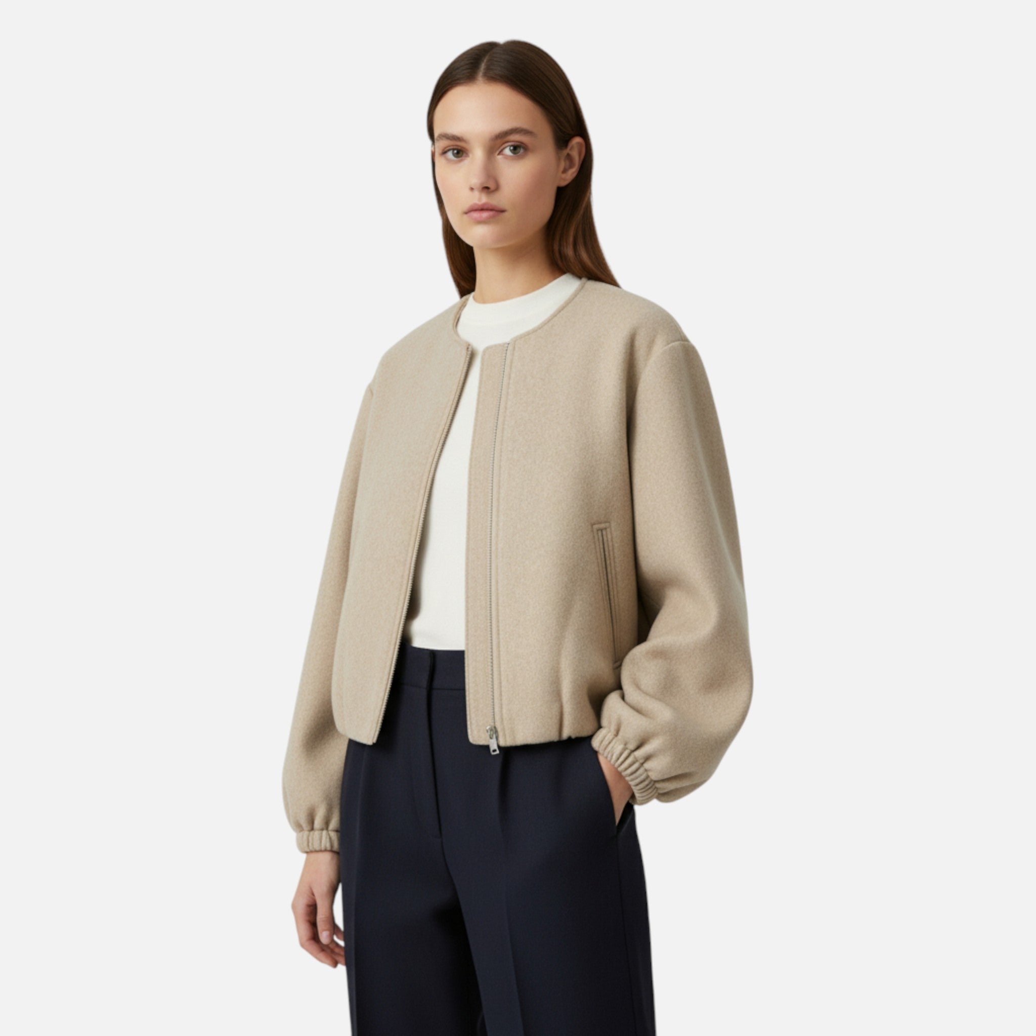 Aveline the Label | Women’s Retro Round-Neck Autumn/Winter Jacket
