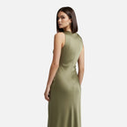 Aveline the Label | Women’s Satin Midi Slip Dress