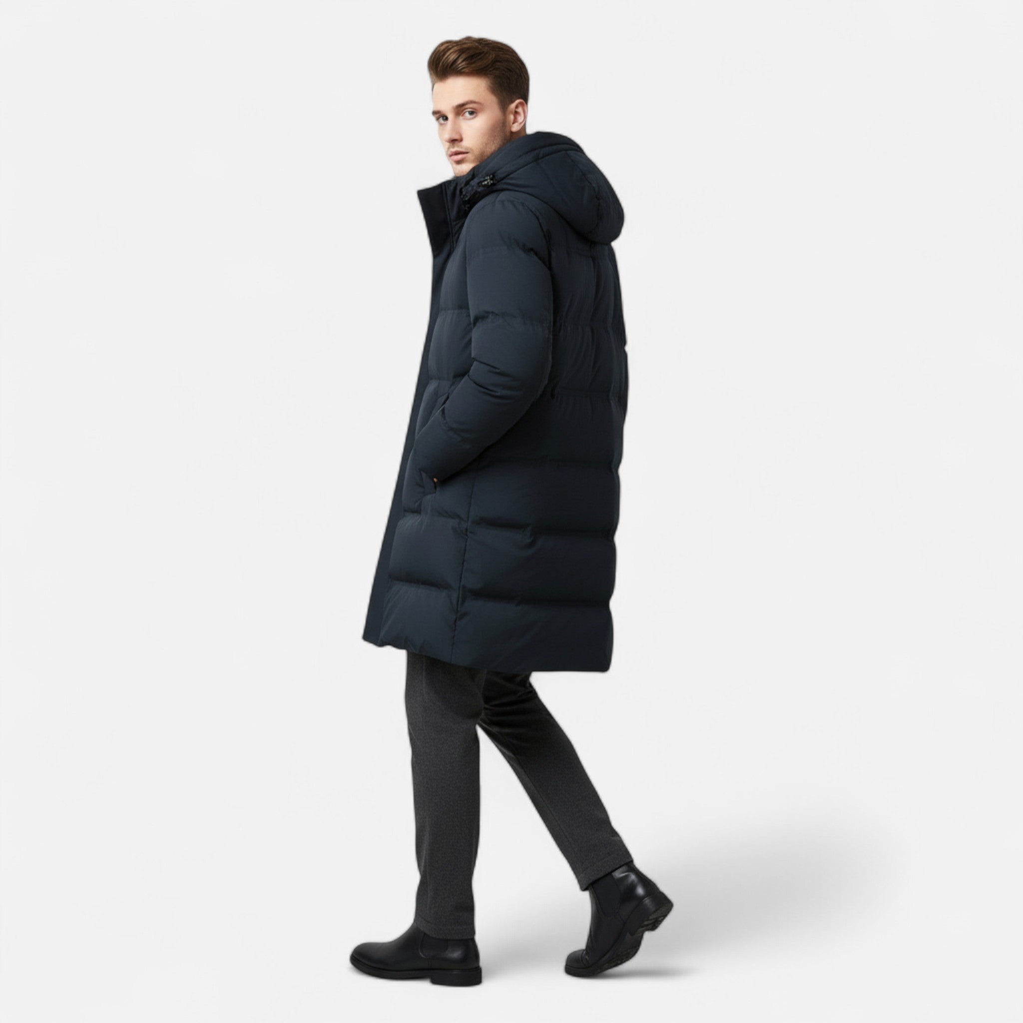 Aveline the Label | Men’s Premium Winter Down Parka – Hooded Insulated Elegance