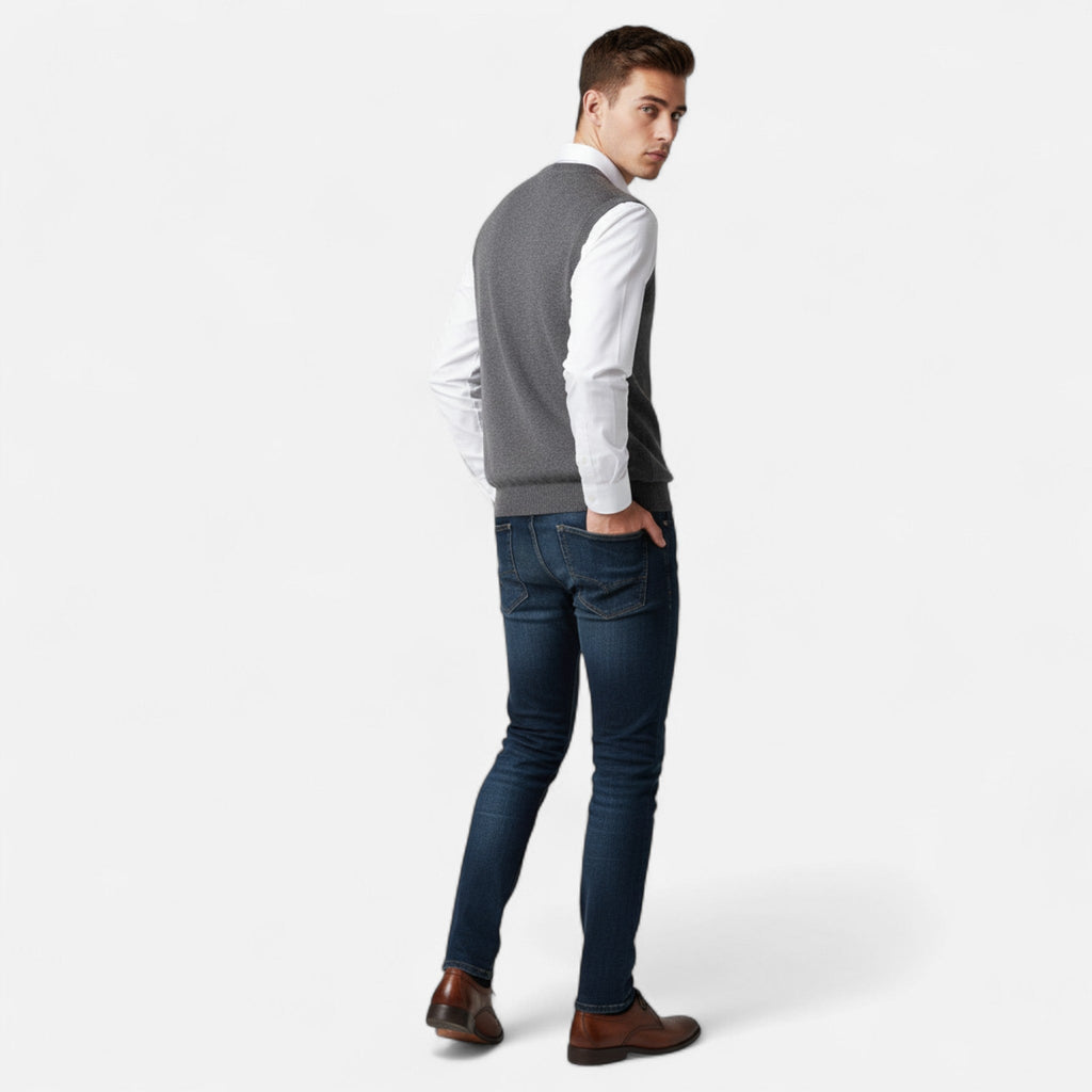 Aveline the Label | Men's Merino Wool V-Neck Gilet