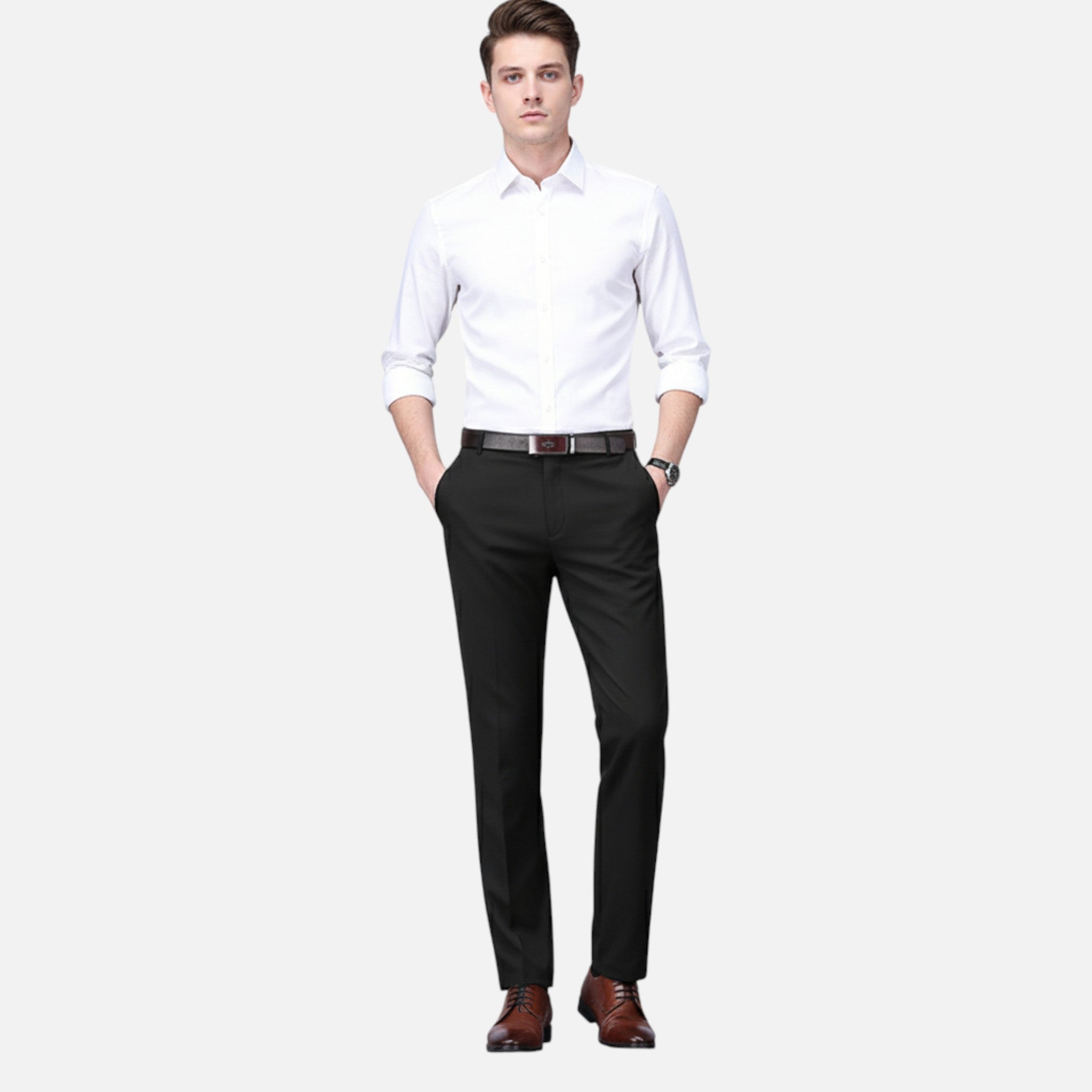 Aveline the Label | Men’s Black Stretch Pants Smart Casual