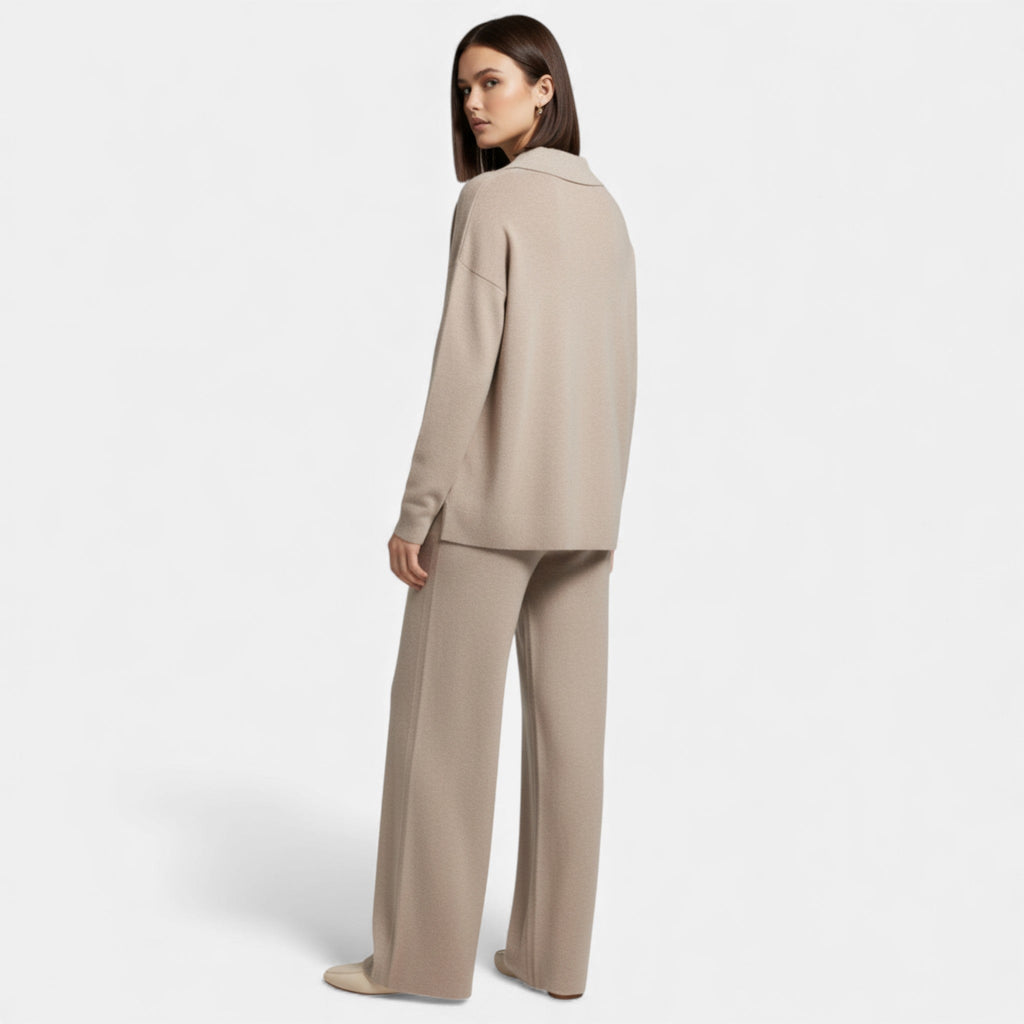 Women’s Cashmere-Feel Elegant Knit Lounge Set