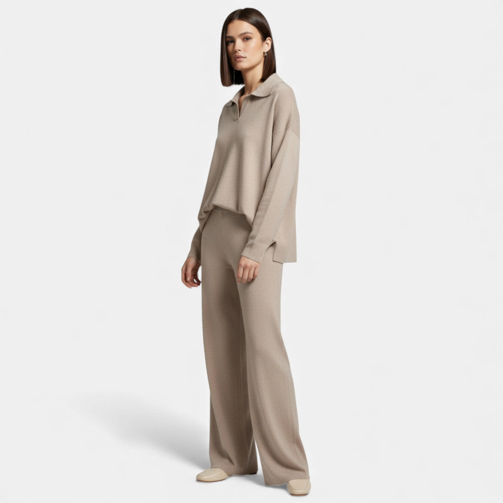 Women’s Cashmere-Feel Elegant Knit Lounge Set