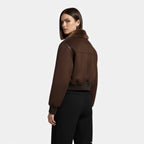 Aveline the Label | Women’s Brown Bomber Jacket with Faux Fur Trim