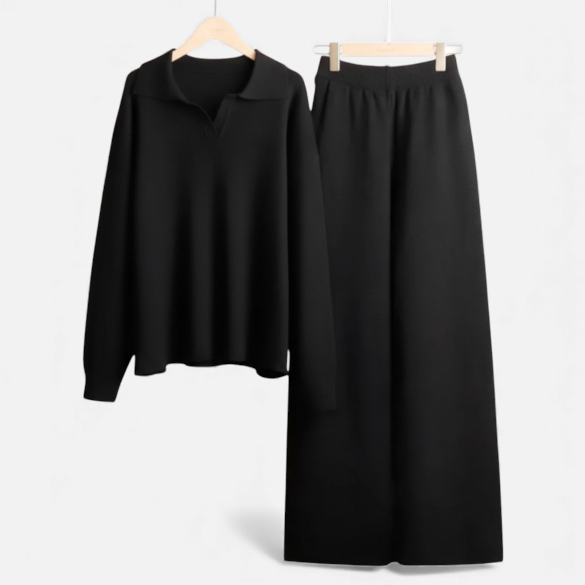 Women’s Cashmere-Feel Elegant Knit Lounge Set