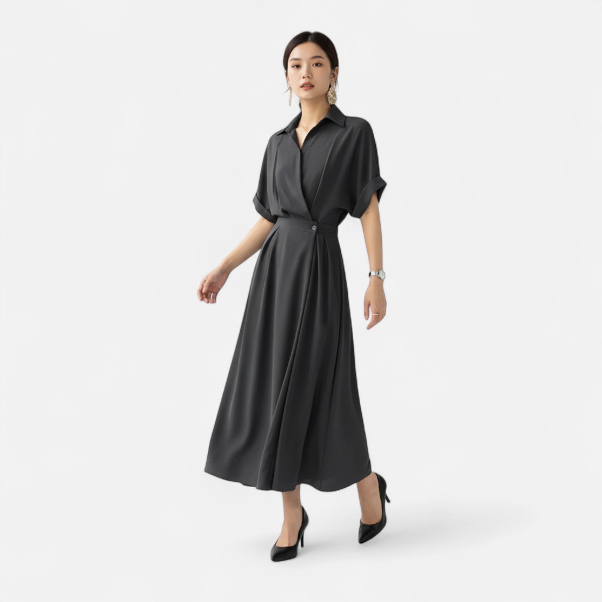 Aveline the Label | Women’s Long Shirt-Dress in Cotton-Blend