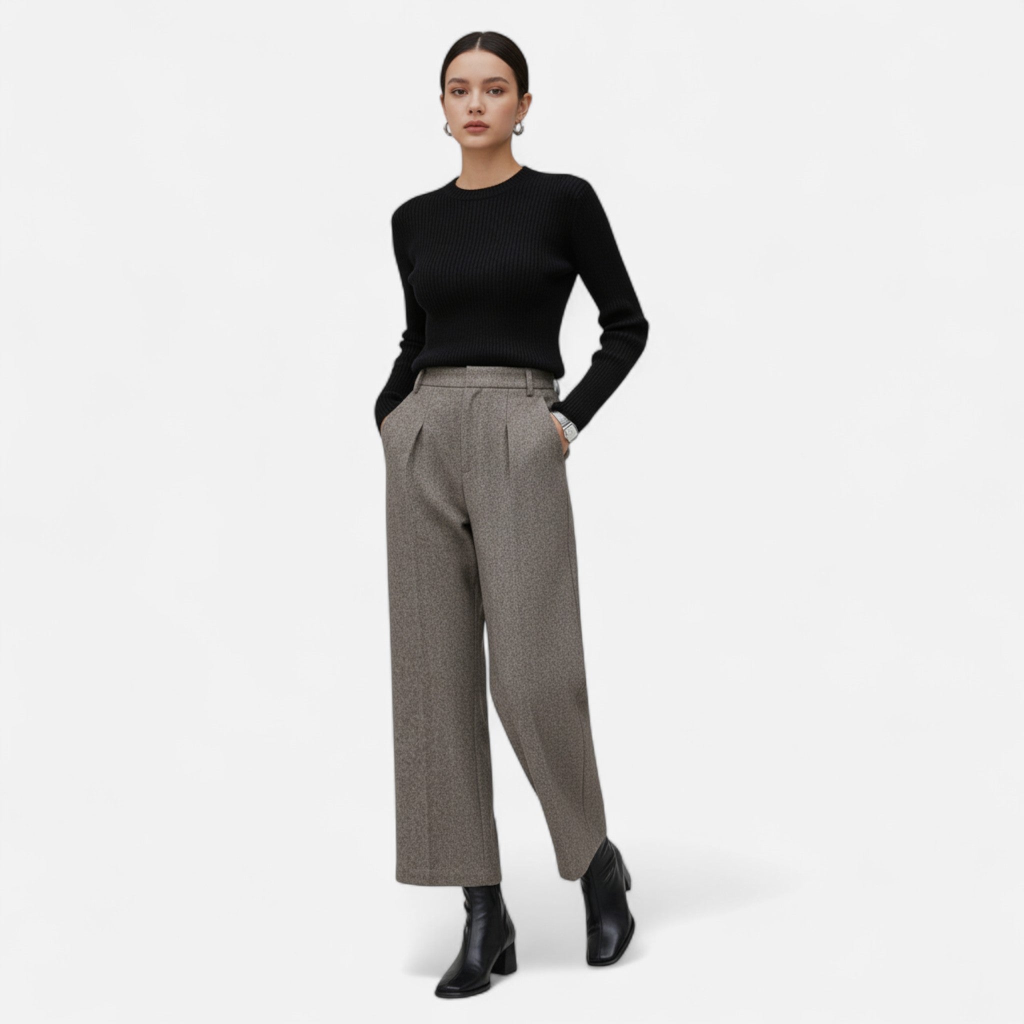 Aveline the Label | Women’s High-Waist Straight Wide-Leg Trousers