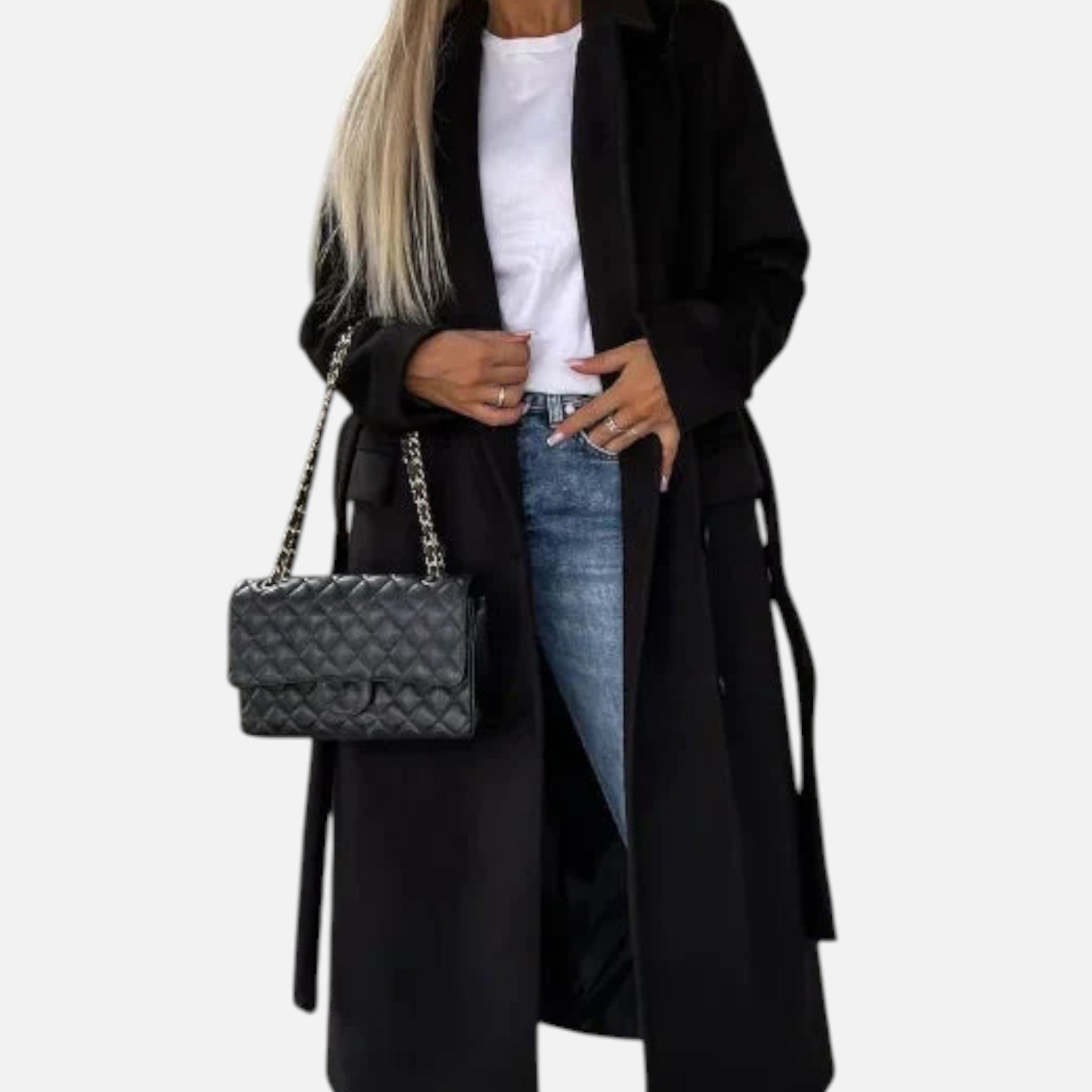 Aveline the Label | Women’s Long Double-Breasted Winter Coat with Belt