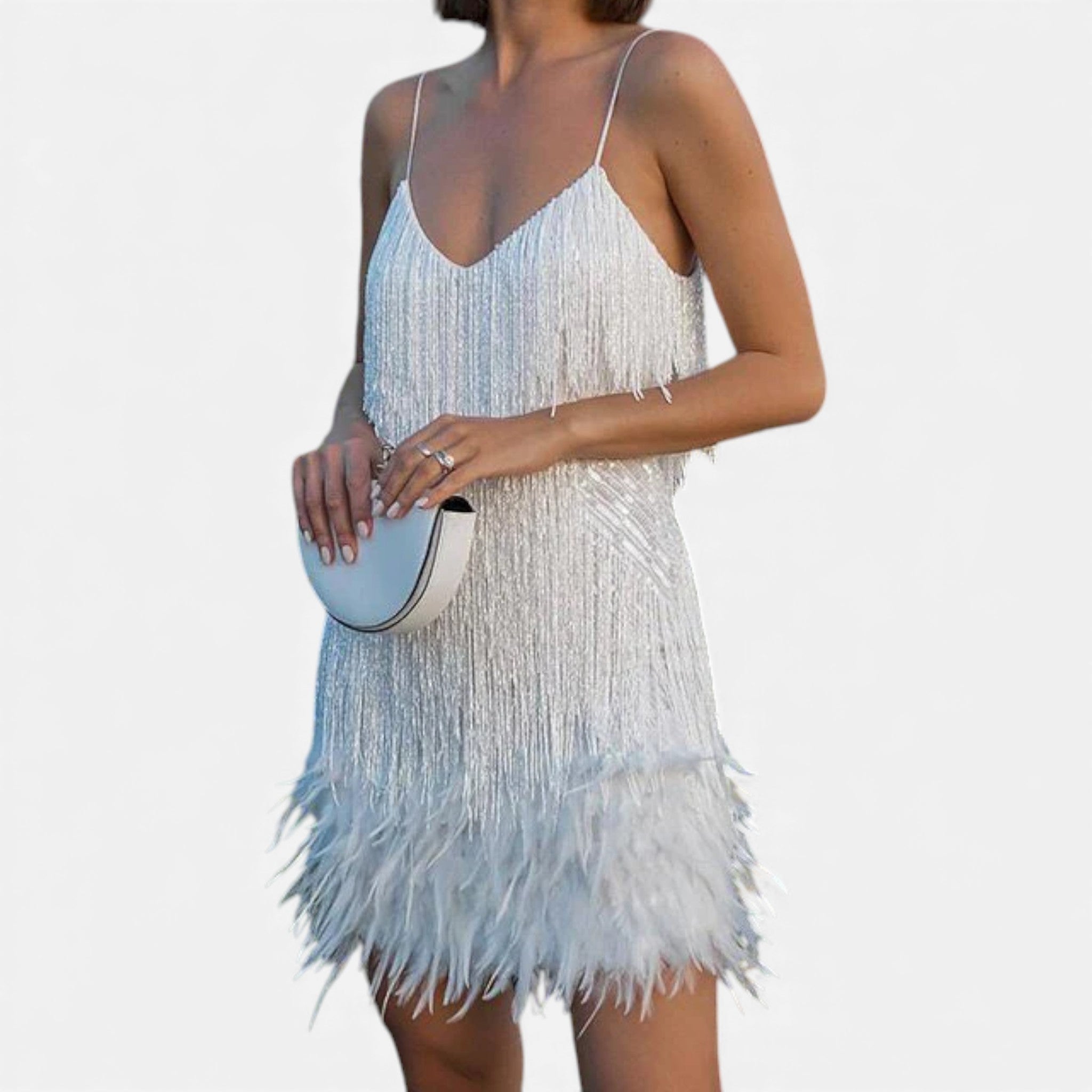 Aveline the Label | Women’s Elegant Feather Cocktail Dress