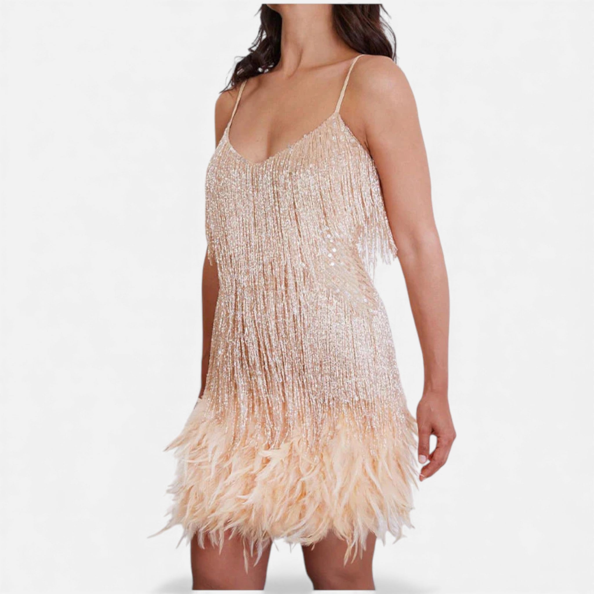 Aveline the Label | Women’s Elegant Feather Cocktail Dress