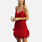 Aveline the Label | Women’s Elegant Feather Cocktail Dress