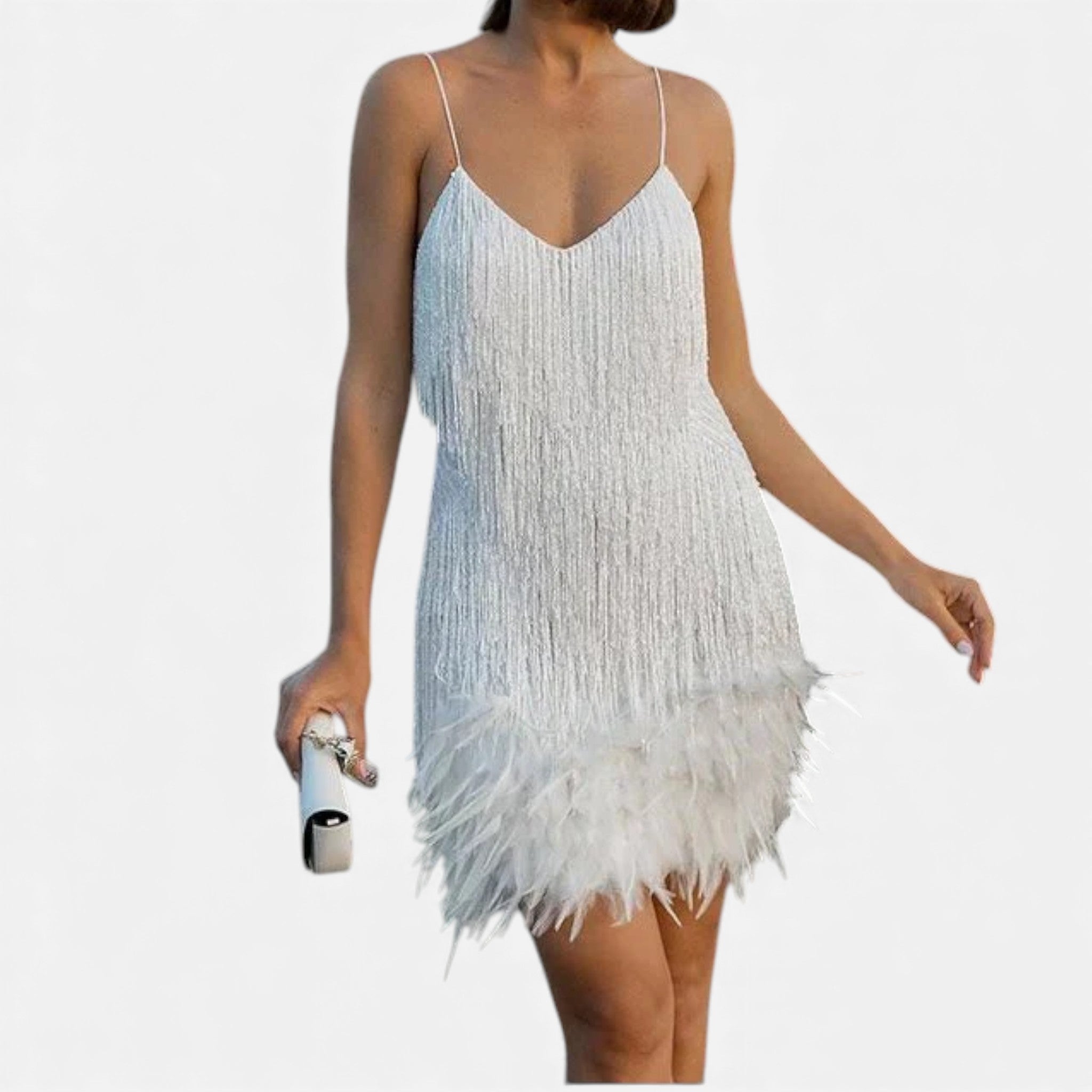Aveline the Label | Women’s Elegant Feather Cocktail Dress