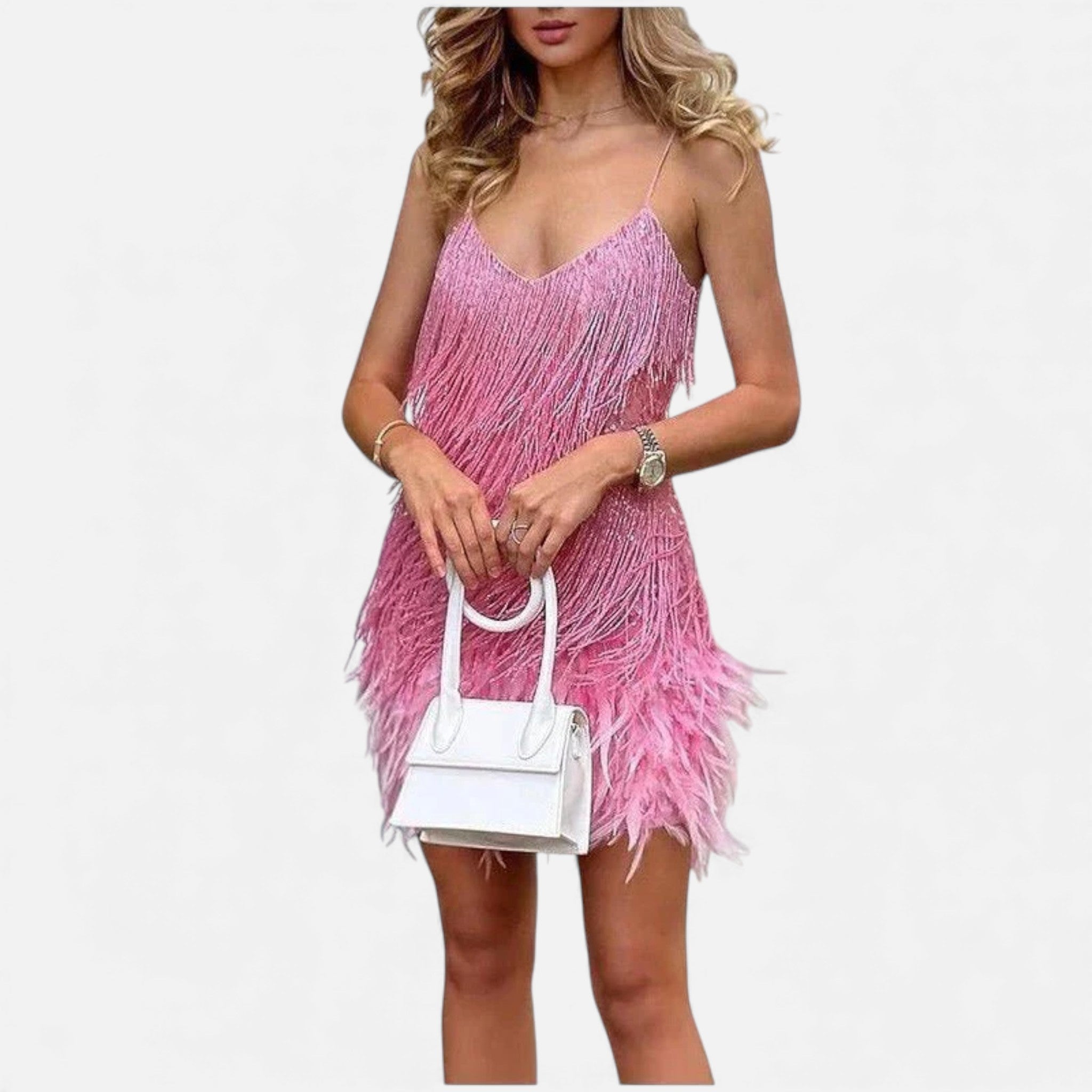 Aveline the Label | Women’s Elegant Feather Cocktail Dress