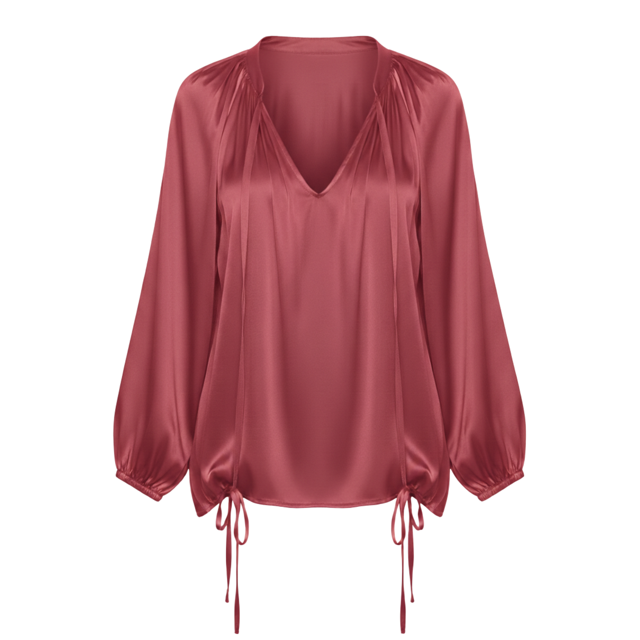 Women’s Lantern Long Sleeve Casual V-Neck Top