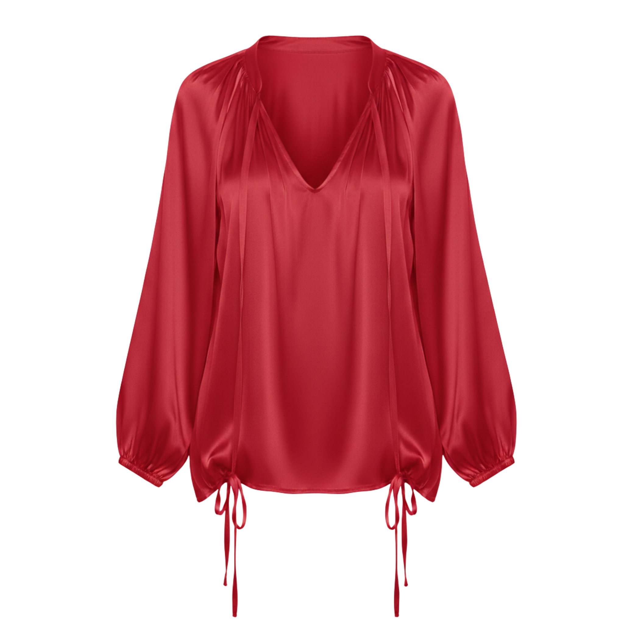 Women’s Lantern Long Sleeve Casual V-Neck Top