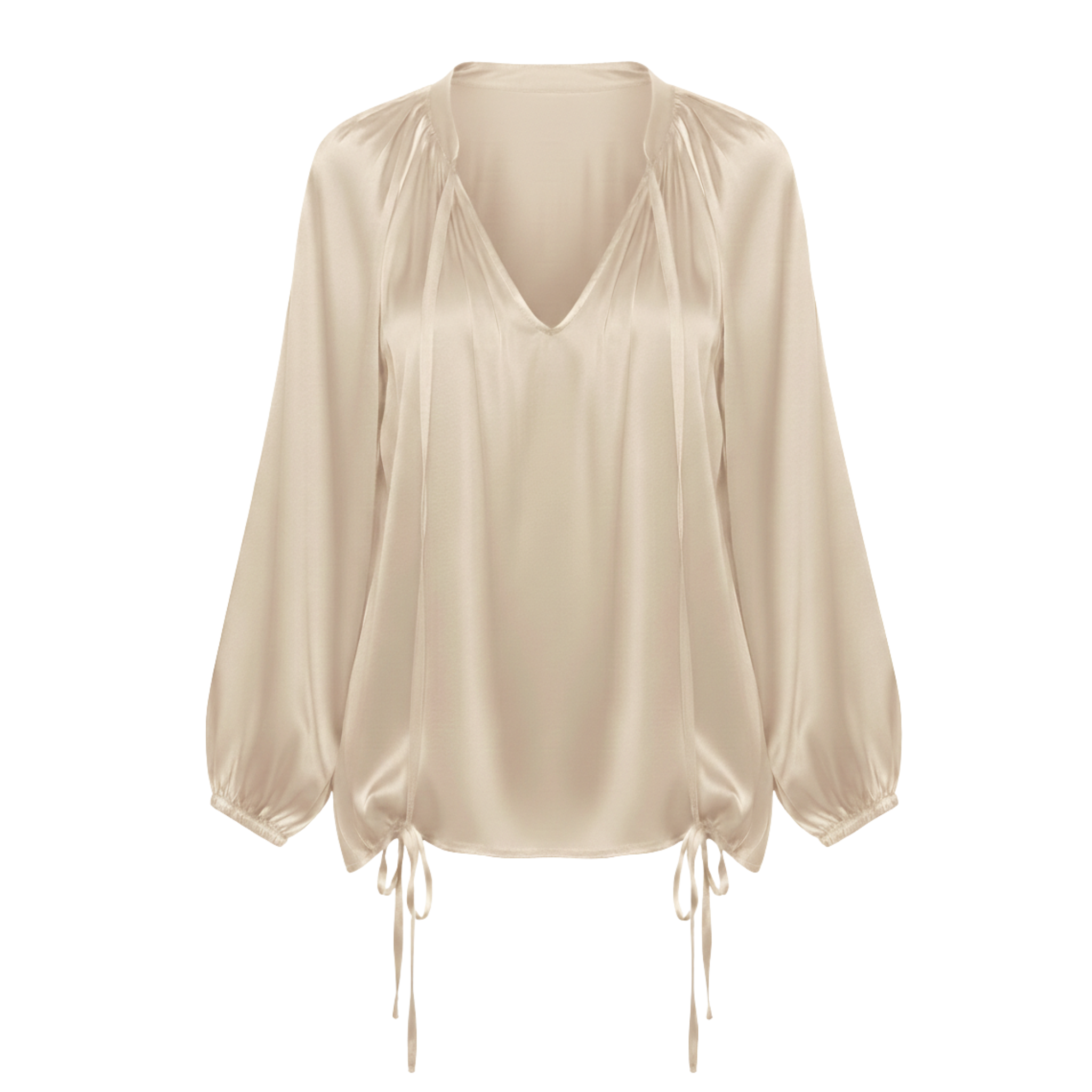 Women’s Lantern Long Sleeve Casual V-Neck Top