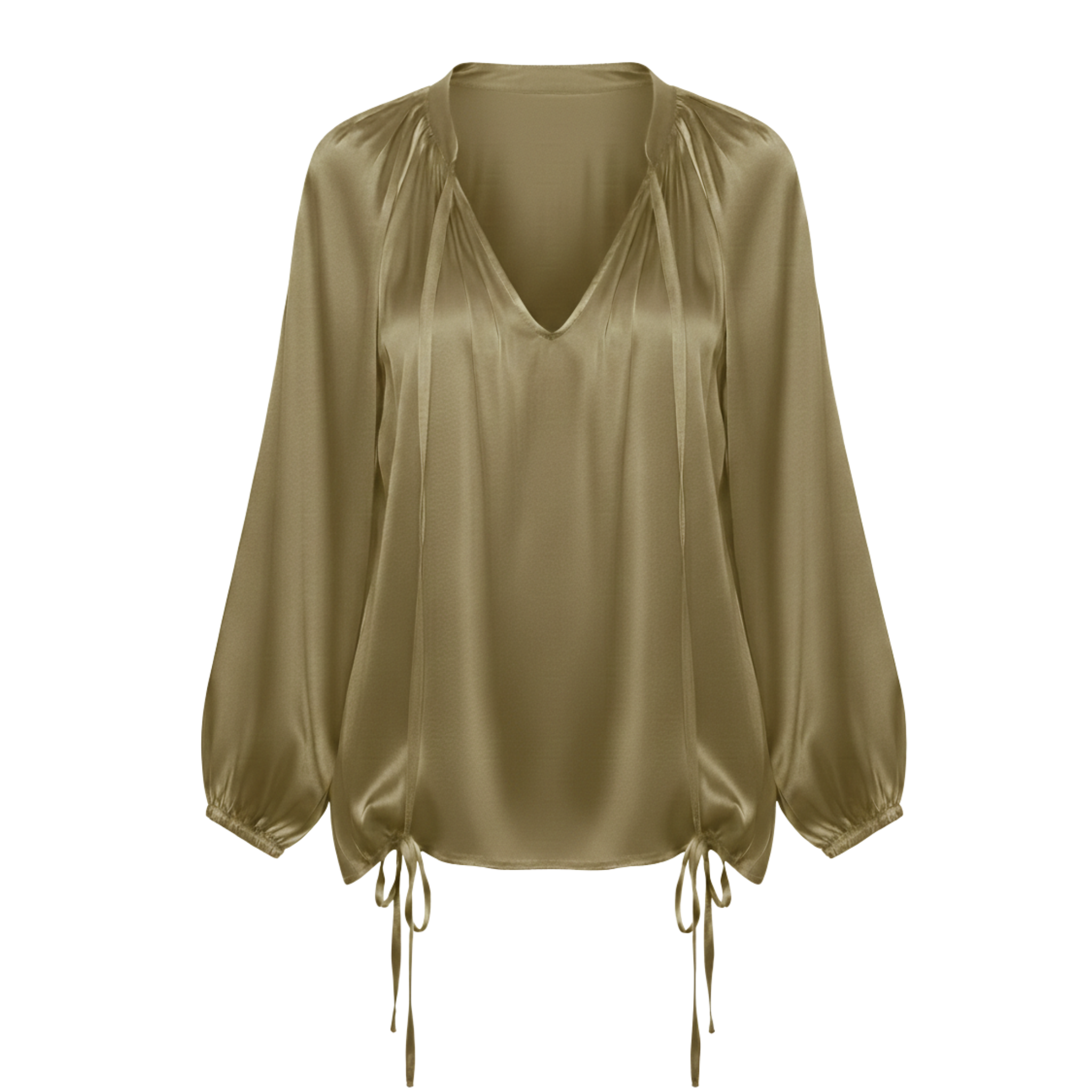 Women’s Lantern Long Sleeve Casual V-Neck Top