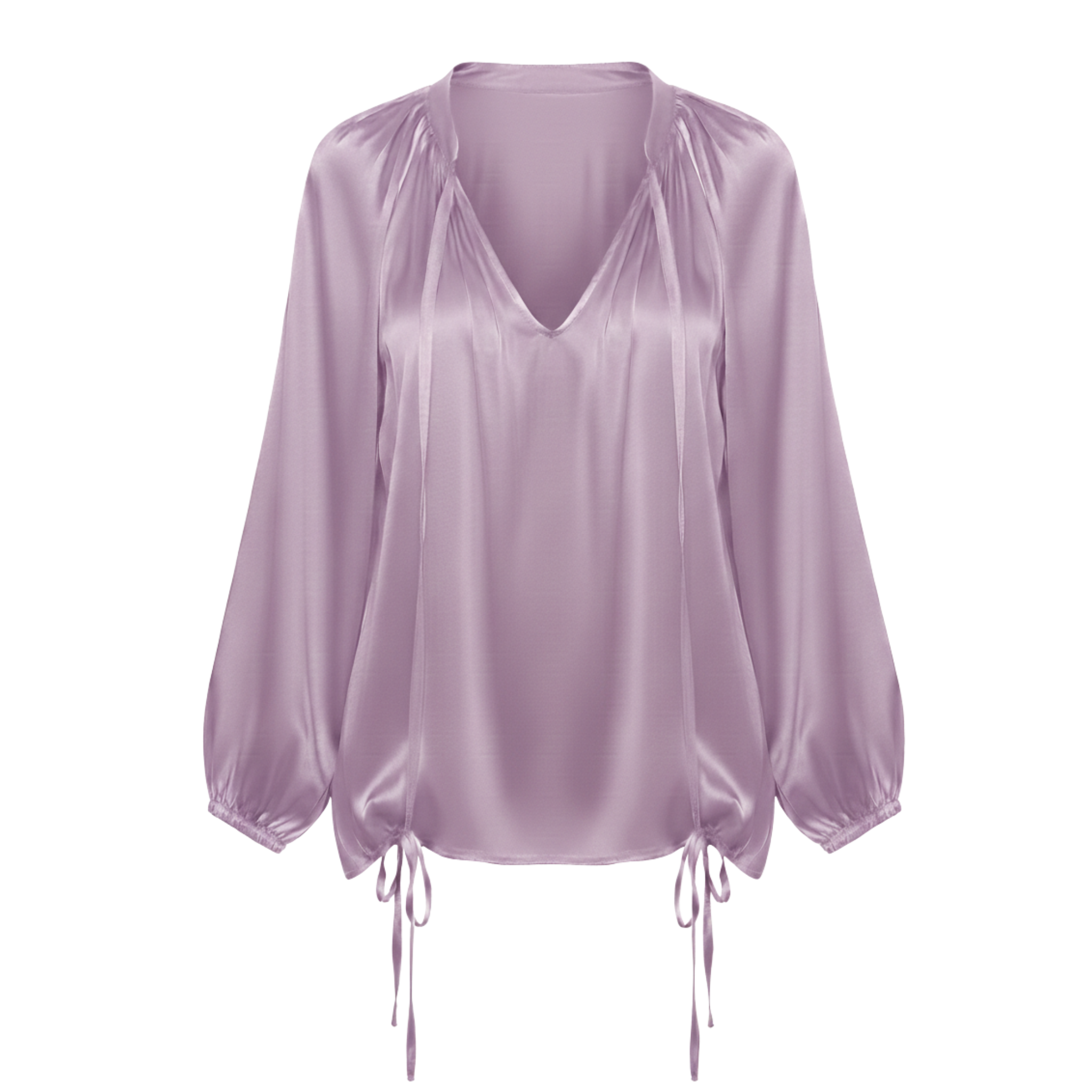 Women’s Lantern Long Sleeve Casual V-Neck Top