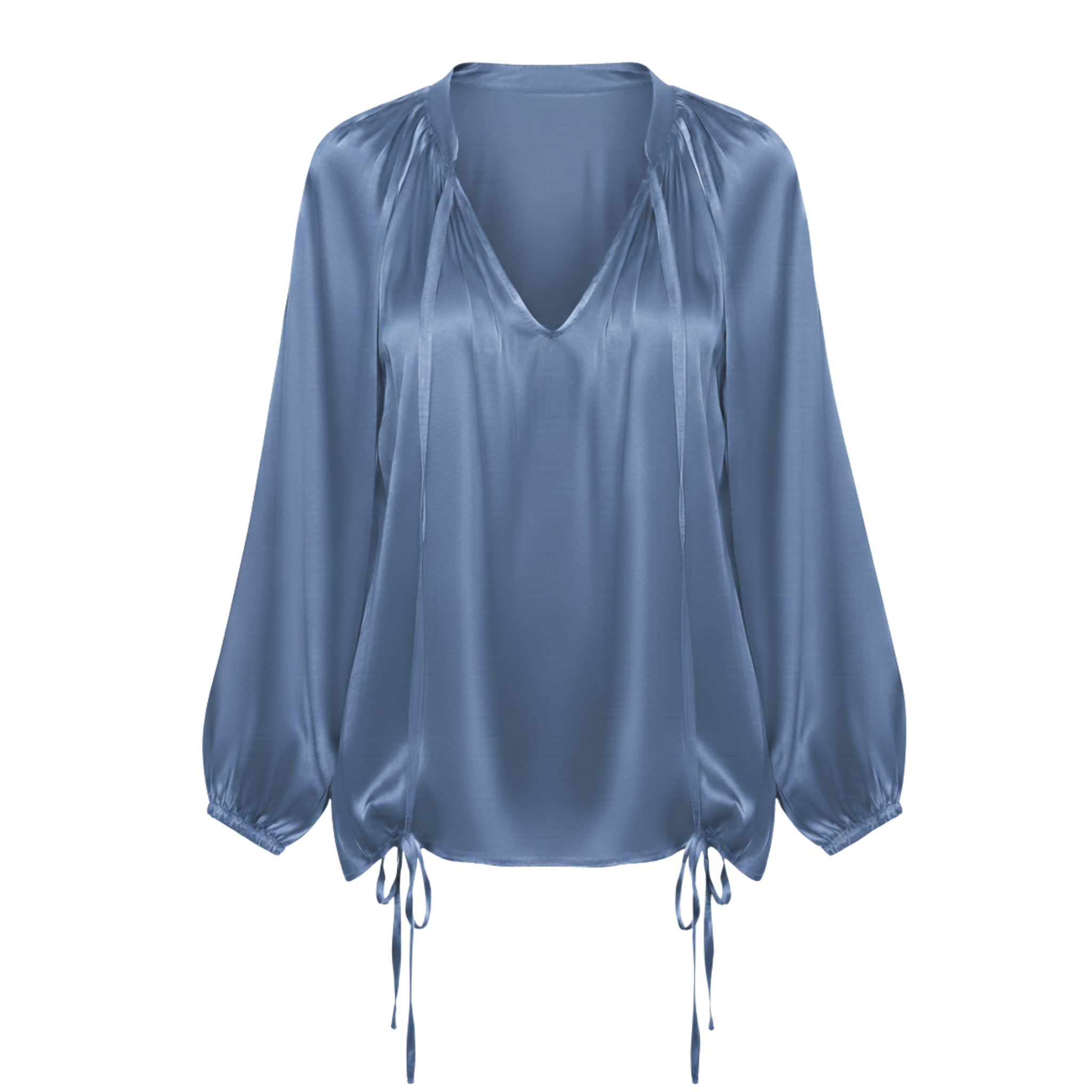 Women’s Lantern Long Sleeve Casual V-Neck Top