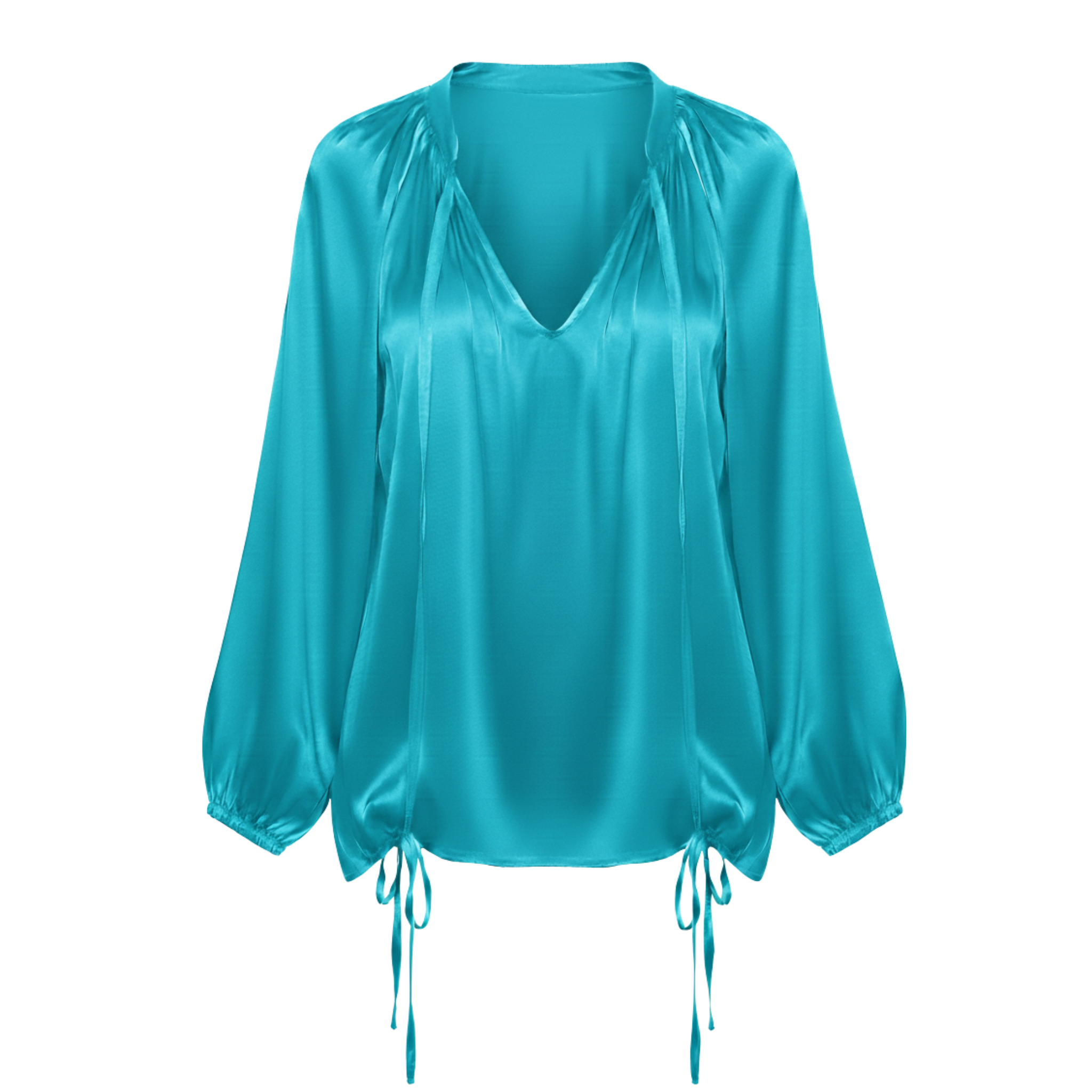 Women’s Lantern Long Sleeve Casual V-Neck Top
