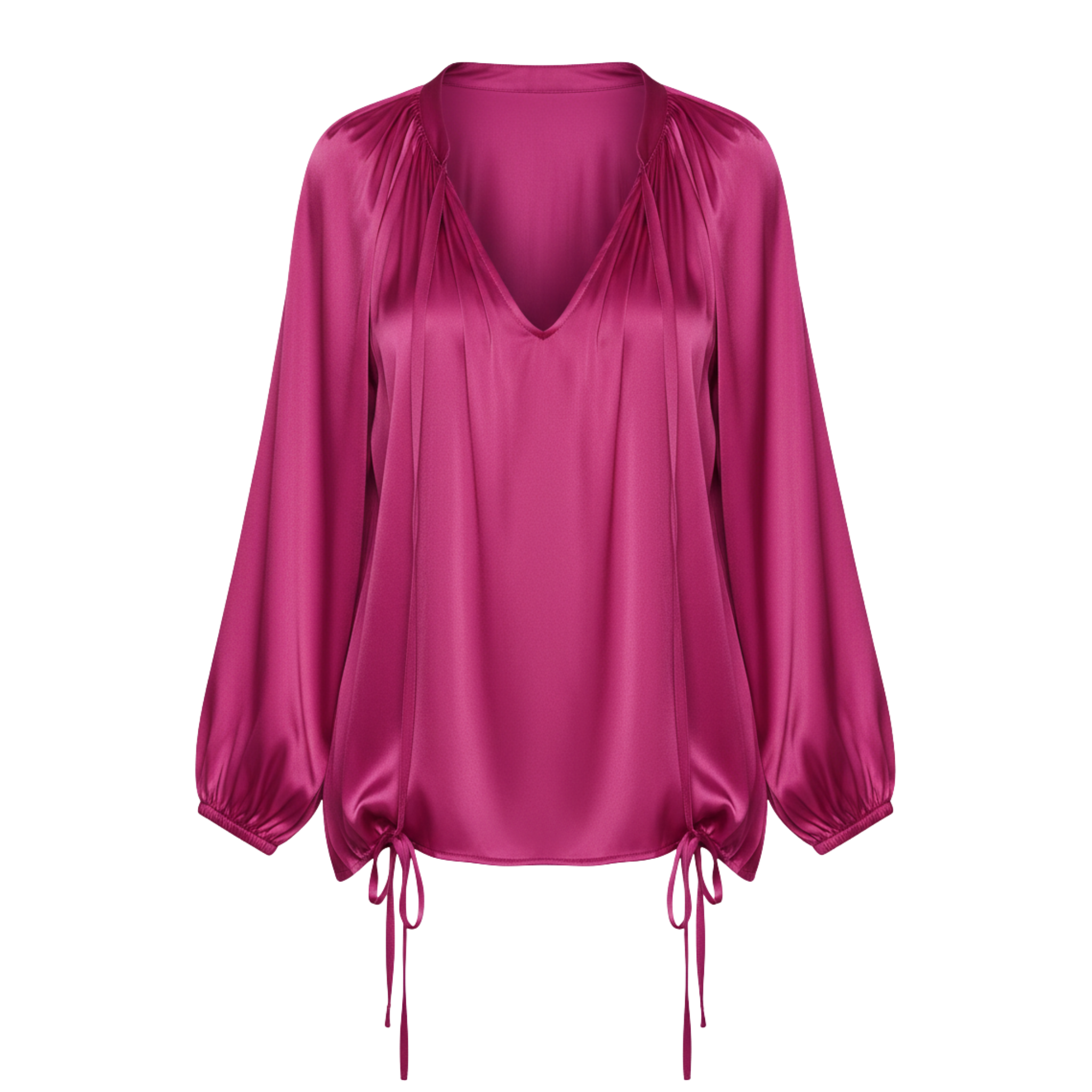 Women’s Lantern Long Sleeve Casual V-Neck Top