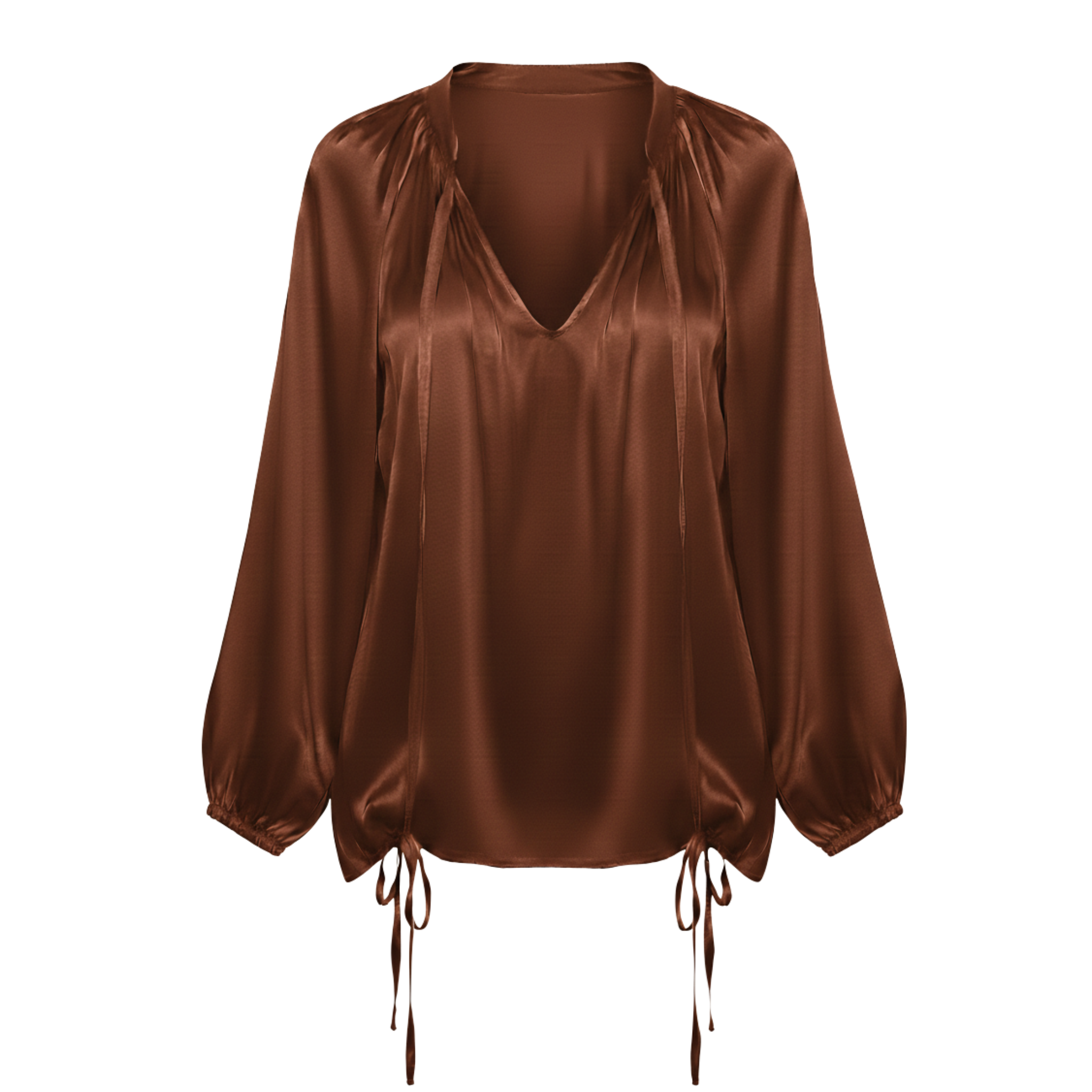 Women’s Lantern Long Sleeve Casual V-Neck Top