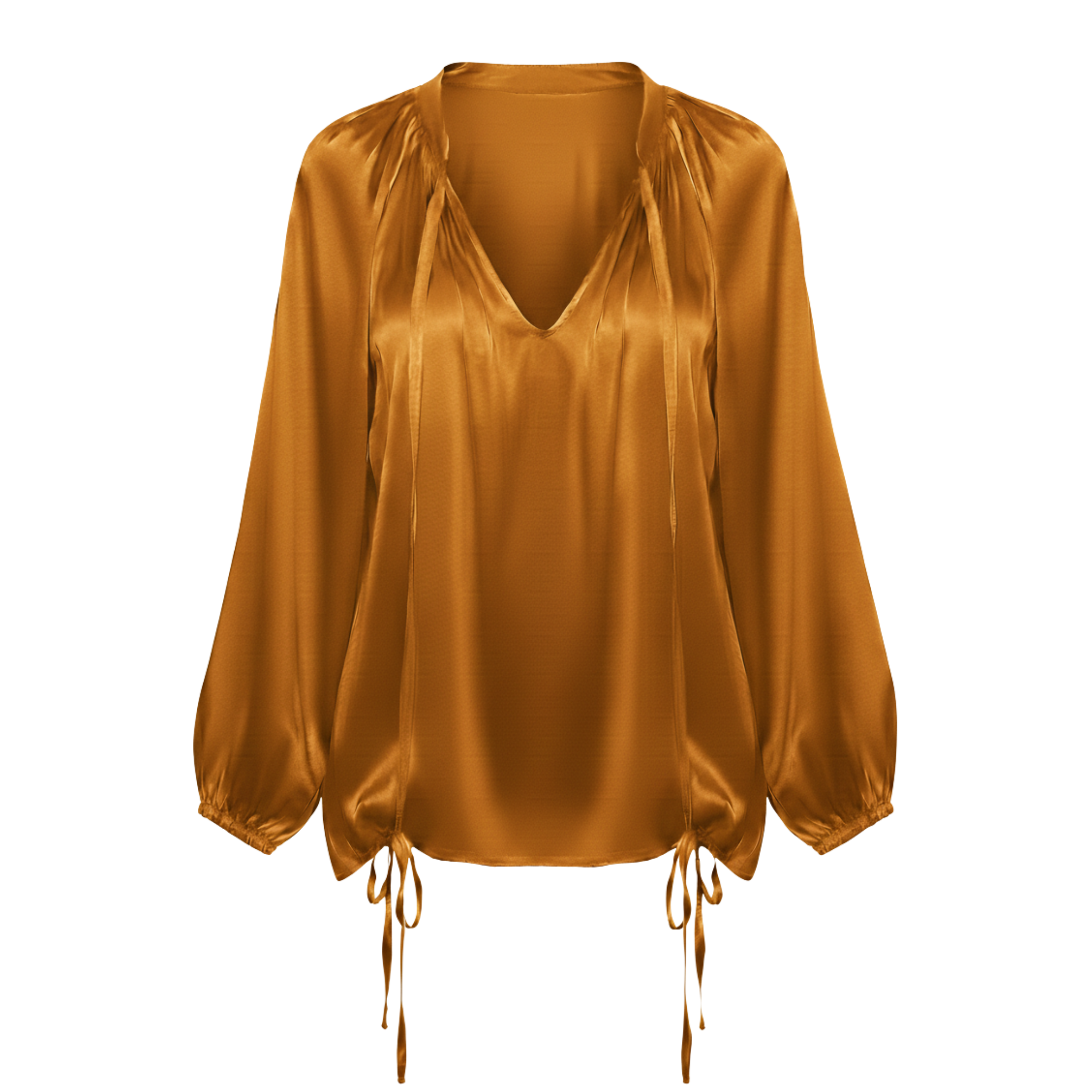 Women’s Lantern Long Sleeve Casual V-Neck Top