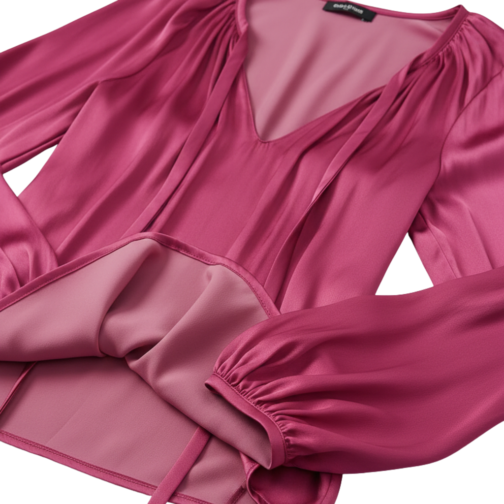 Women’s Lantern Long Sleeve Casual V-Neck Top