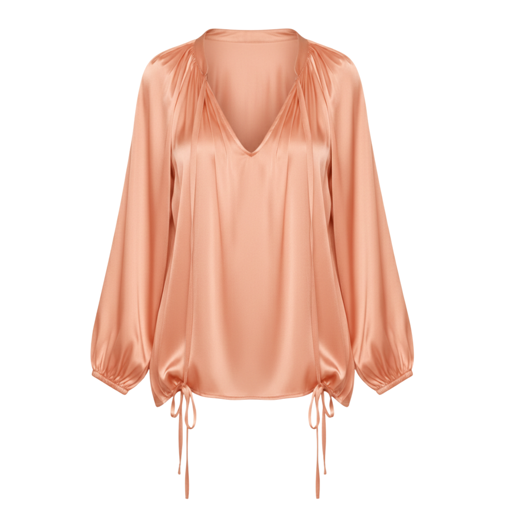 Women’s Lantern Long Sleeve Casual V-Neck Top