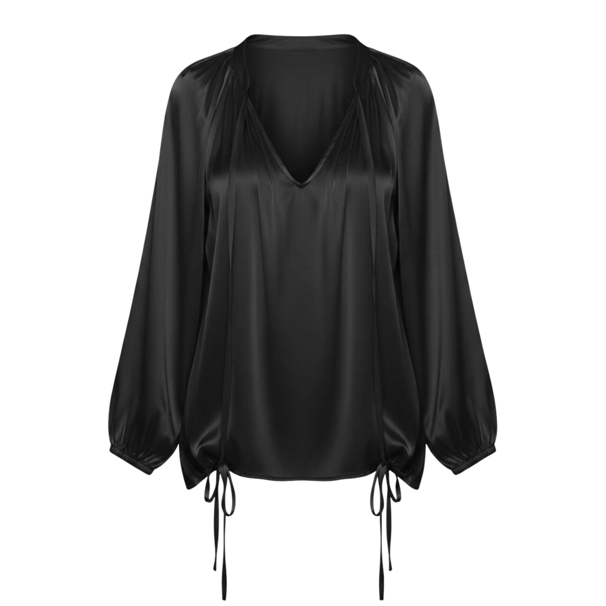 Women’s Lantern Long Sleeve Casual V-Neck Top