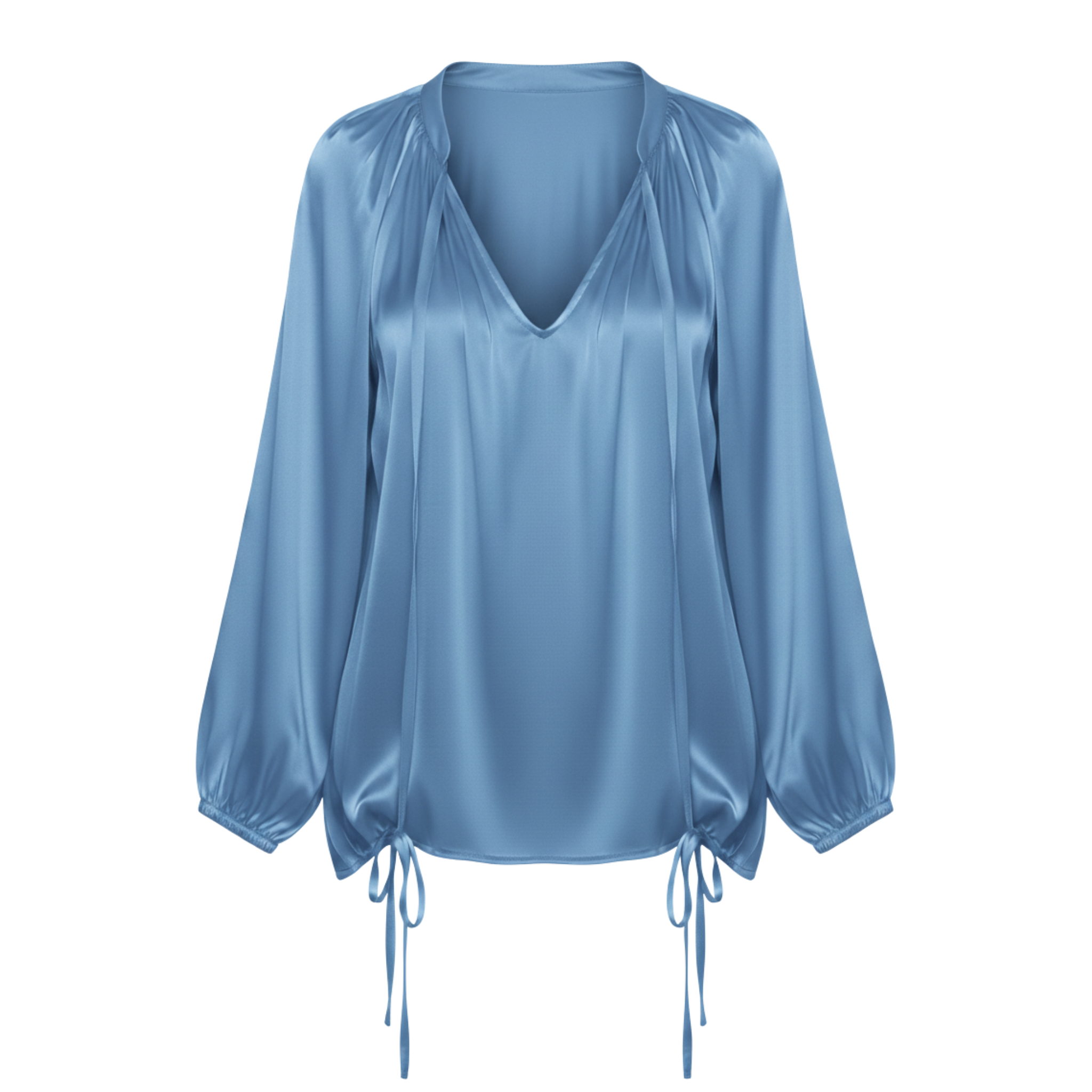 Women’s Lantern Long Sleeve Casual V-Neck Top