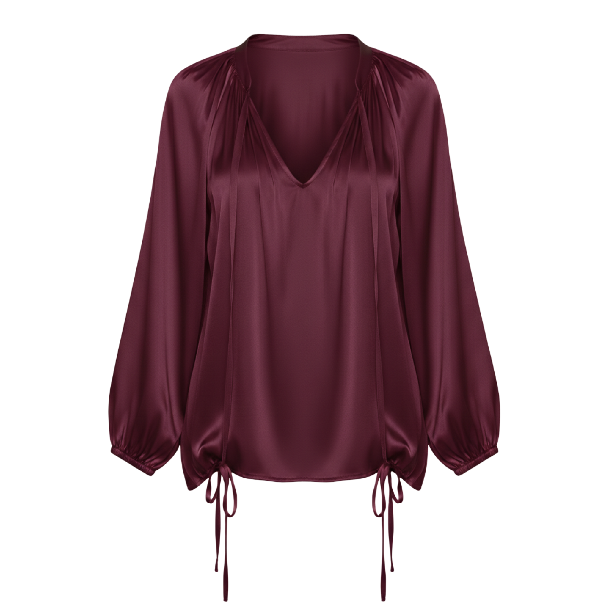 Women’s Lantern Long Sleeve Casual V-Neck Top