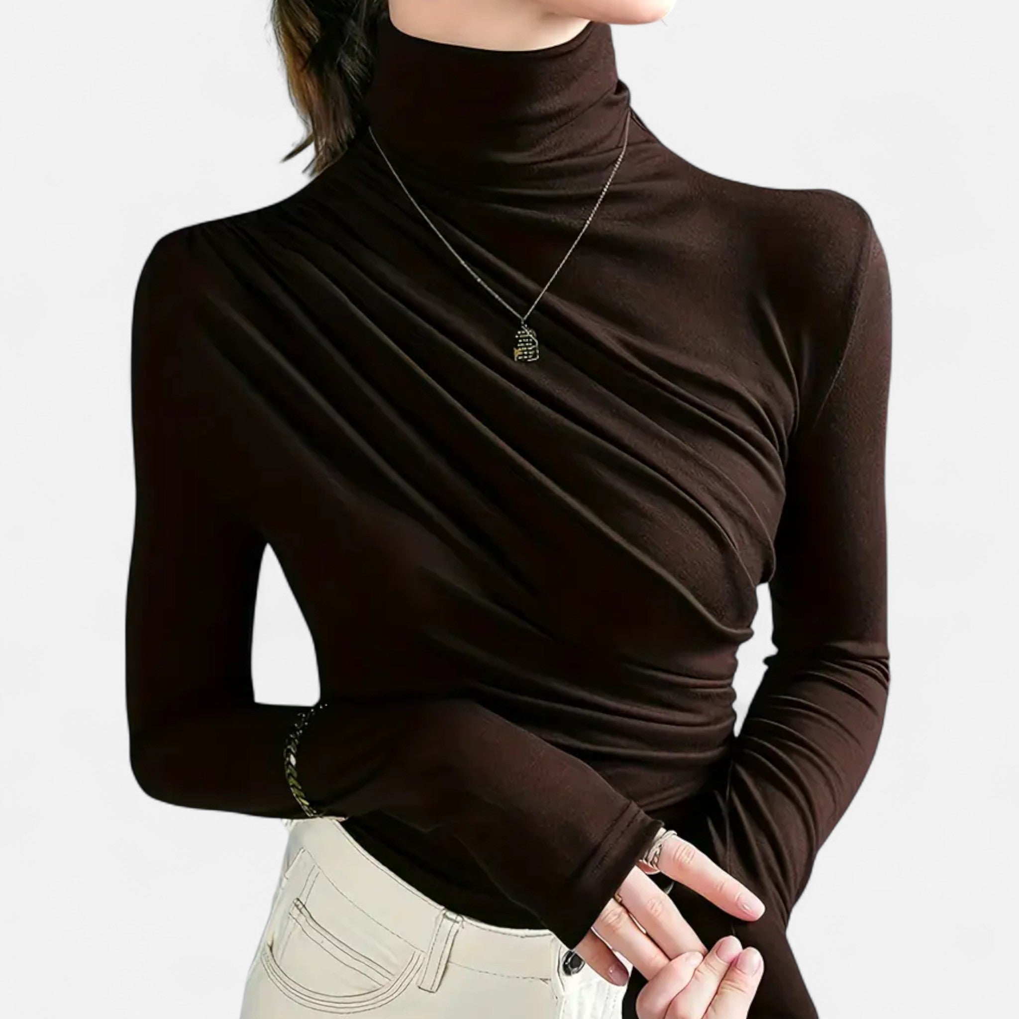 Aveline the Label | Women’s High-Neck Silk Top