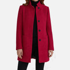 Aveline the Label | Women’s Wool Blend Coat with Stand Collar and Pockets