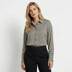 Women’s Geometric Print Long Sleeve Shirt – Lightweight Style