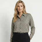 Women’s Geometric Print Long Sleeve Shirt – Lightweight Style