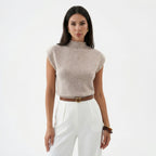 Women’s High Neck Sweater Shirt – Elegant Knit Style