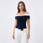 Women’s Off-Shoulder Fitted Top – Clean Jersey Style