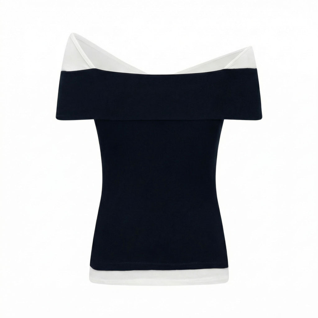 Women’s Off-Shoulder Fitted Top – Clean Jersey Style