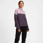 Women’s Patterned Knit Jumper – High Collar Style